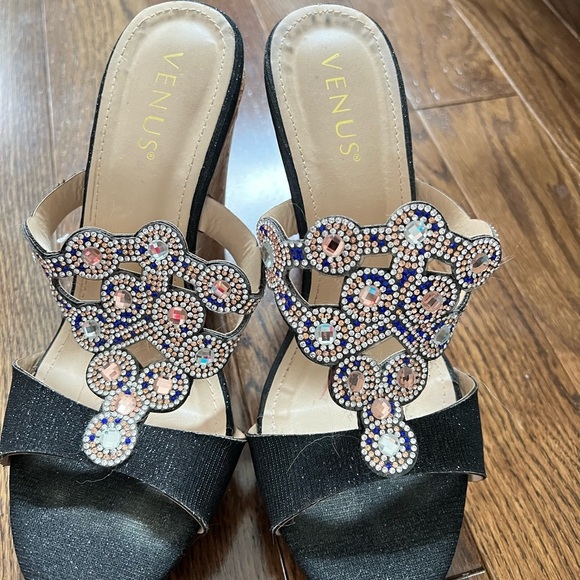 Venus size 8 embellished sparkle heel wedges - Picture 1 of 3